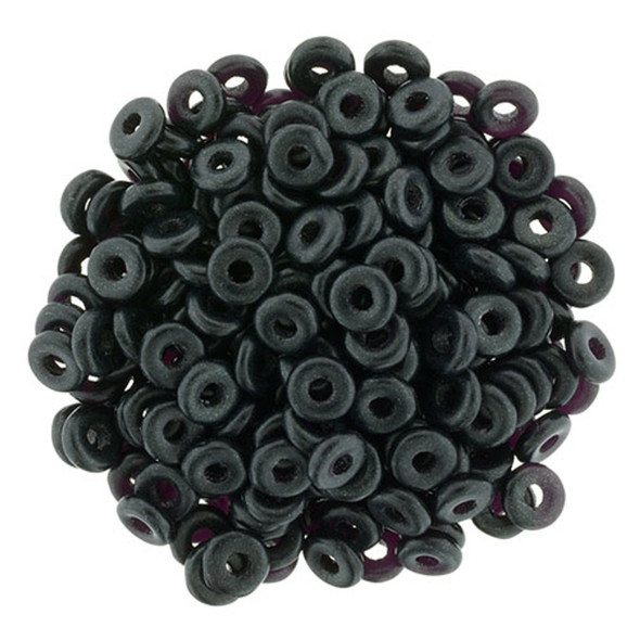 Czech Glass Ring Beads 1x4mm METALLIC SUEDE DK FOREST